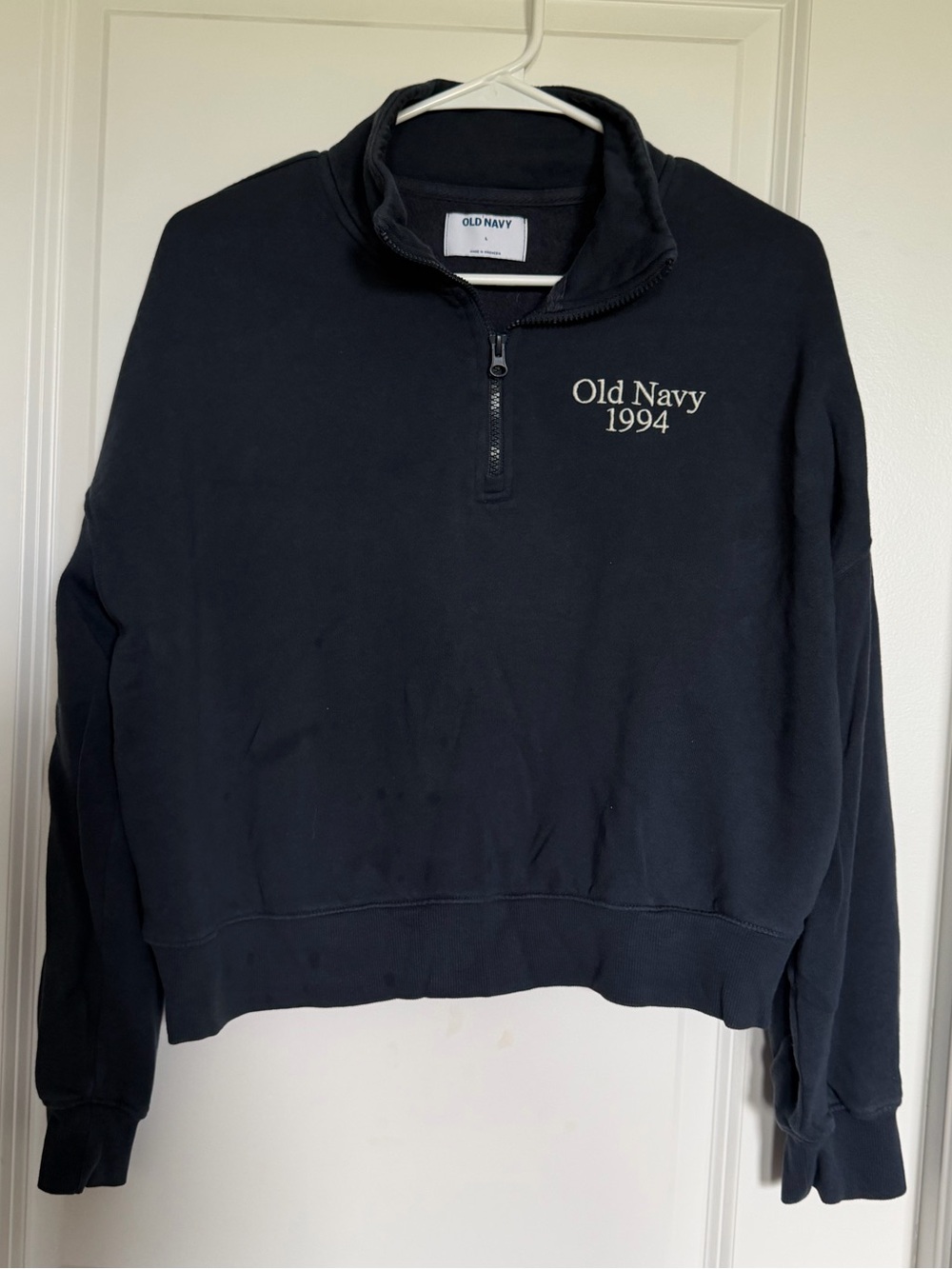 Old Navy Navy Quarter-Zip Sweatshirt